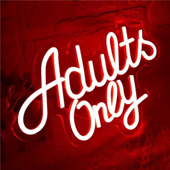 Adults Only Neon Sign for Wall Decor Red Text Light Up Sign Business Signs Neon - Picture 4 of 6